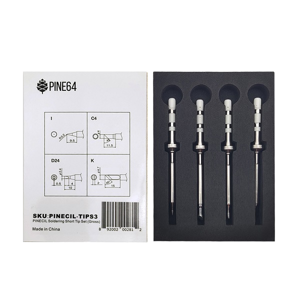 Set di quattro punte corte grosse PINE64 Pinecil